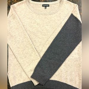 100% cashmere sweater, size L, color- gray with charcoal .